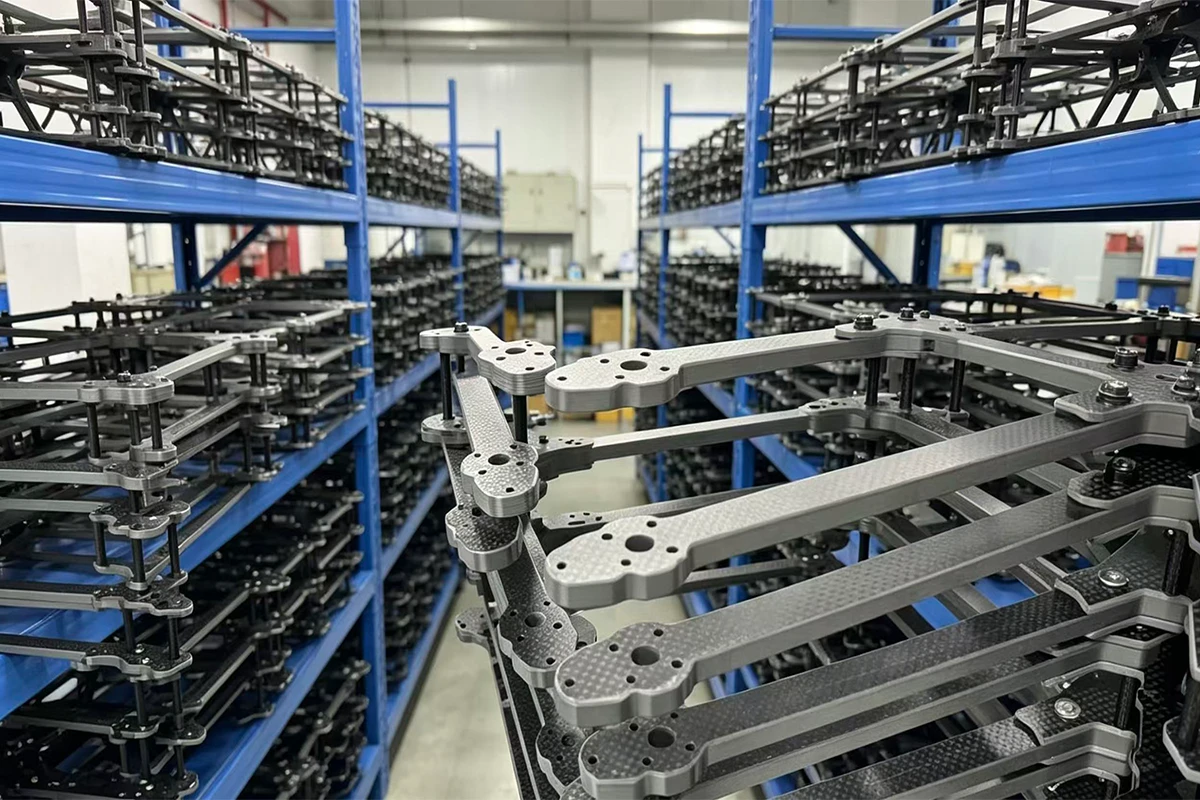 Lightweight carbon fiber drone frame application
