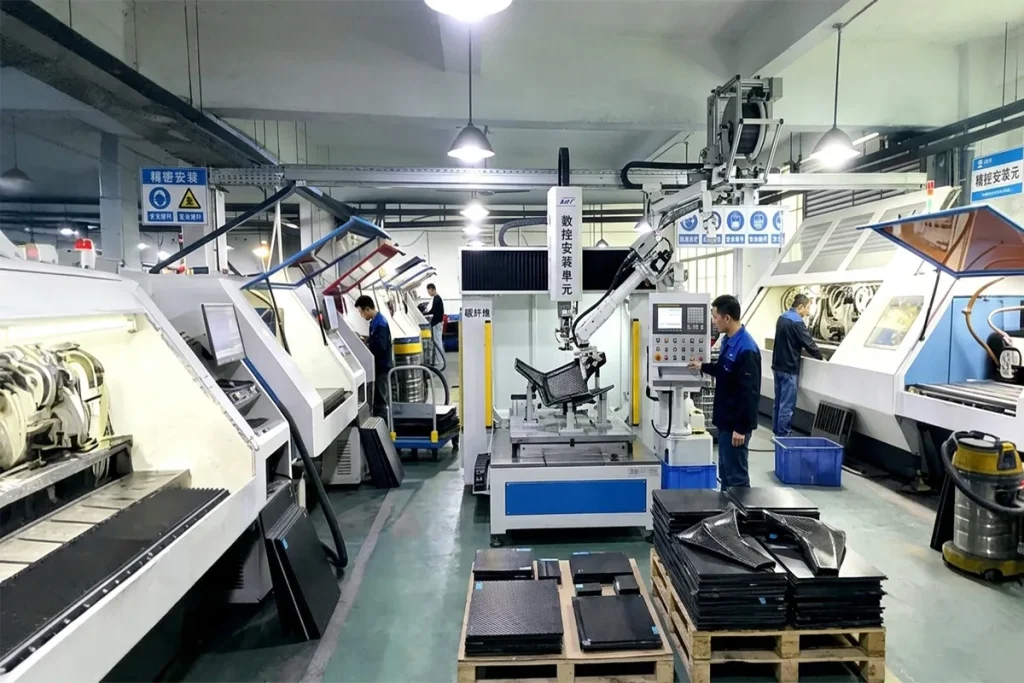 Carbon fiber industrial equipment in operation for automation and robotics