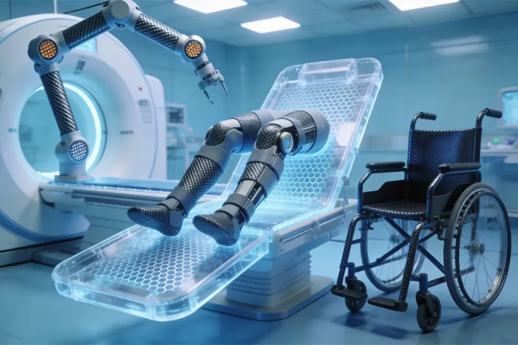 Carbon fiber components for diagnostic devices and wearable medical applications