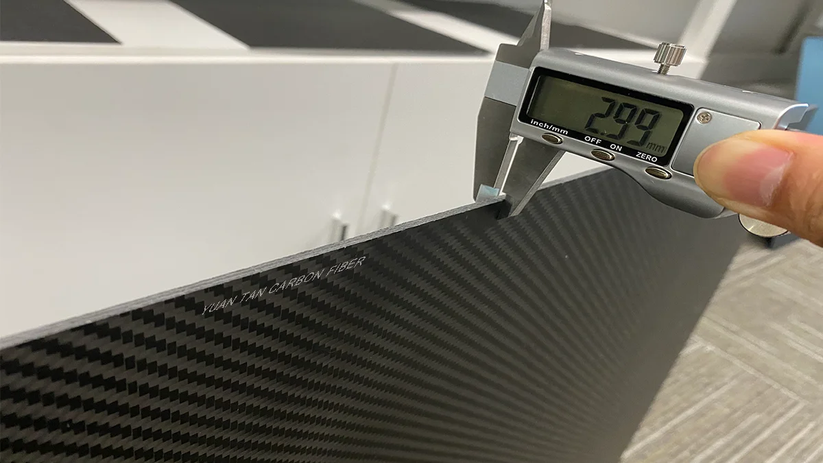 Carbon fiber sample dimensional measurement and quality verification