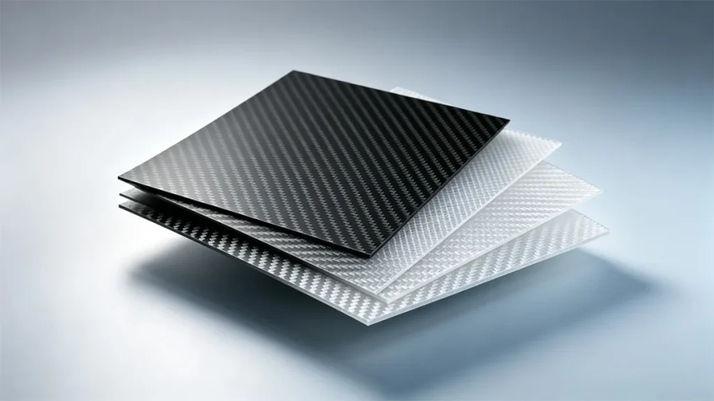 Carbon fiber sheet and fiberglass material comparison for industrial applications