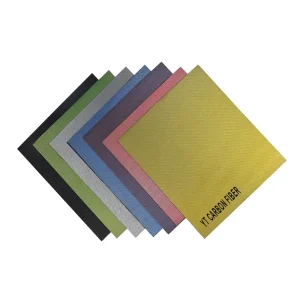 Colored Carbon Fiber Sheet red tinted twill weave surface
