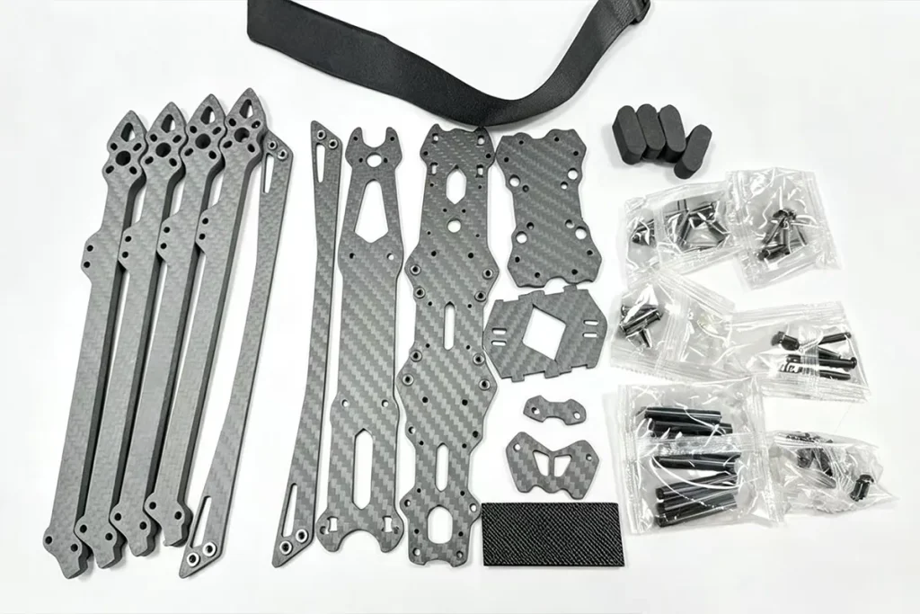 Precision carbon fiber drone components for accurate assembly and fit