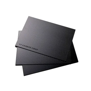 1mm carbon fiber sheet glossy twill weave front view
