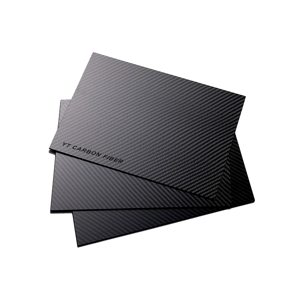 1mm carbon fiber sheet glossy twill weave front view