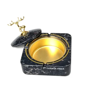 Forged carbon fiber ashtray top view YTCarbon