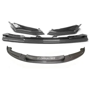 Carbon fiber front lip 3K twill front view YTCarbon