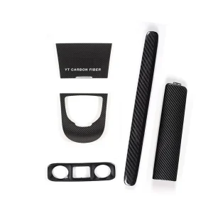 Carbon fiber interior trim panel front view glossy finish YTCarbon
