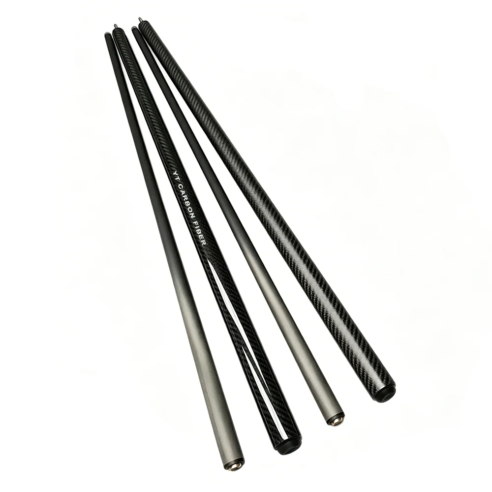 Carbon fiber pool cue shaft assembled with wood butt complete billiard cue stick China YTCarbon