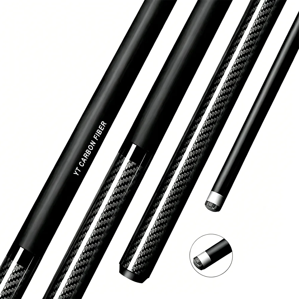 Carbon fiber pool cue shaft tip diameter closeup 12.75mm ferrule billiards China YTCarbon