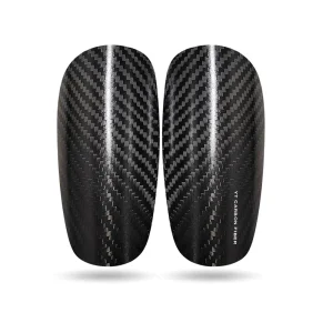 Carbon fiber shin guard 3K twill weave shell front view lightweight soccer China YTCarbon