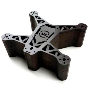 CNC machined carbon fiber drone frame with X-arm and motor mount holes made in China YTCarbon