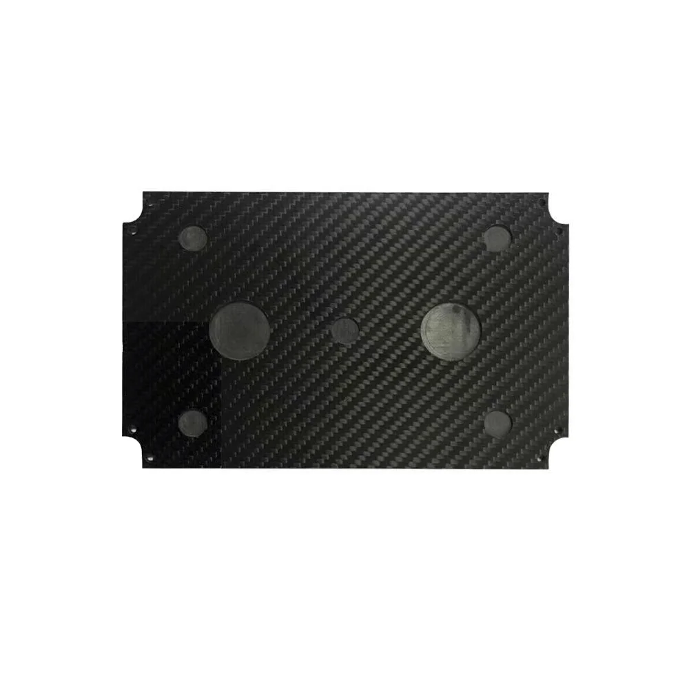 CNC carbon fiber plate with circular mounts and twill weave pattern China YTCarbon factory