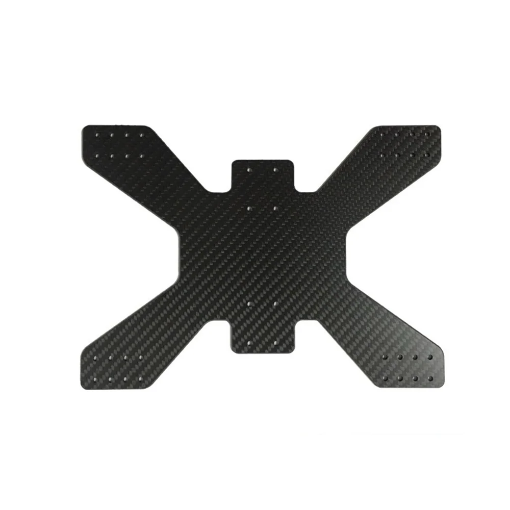 CNC cut carbon fiber X-frame with installation holes for drone assembly China factory