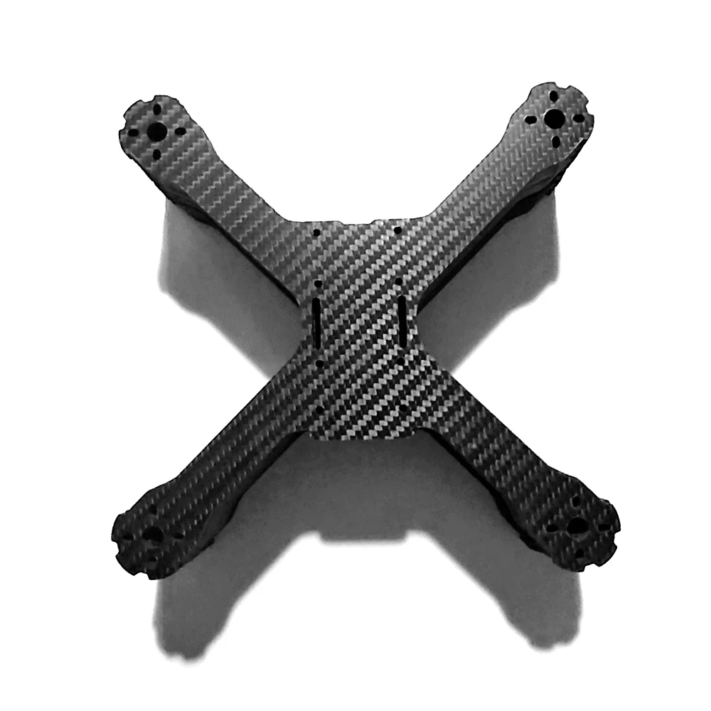CNC machined CFRP drone chassis with precision mounting holes twill weave China factory