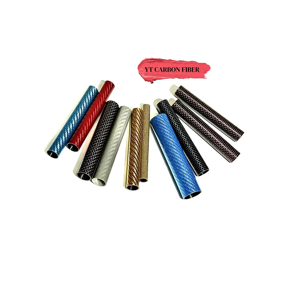 Colored carbon fiber tubes red blue green multiple colors YTCarbon