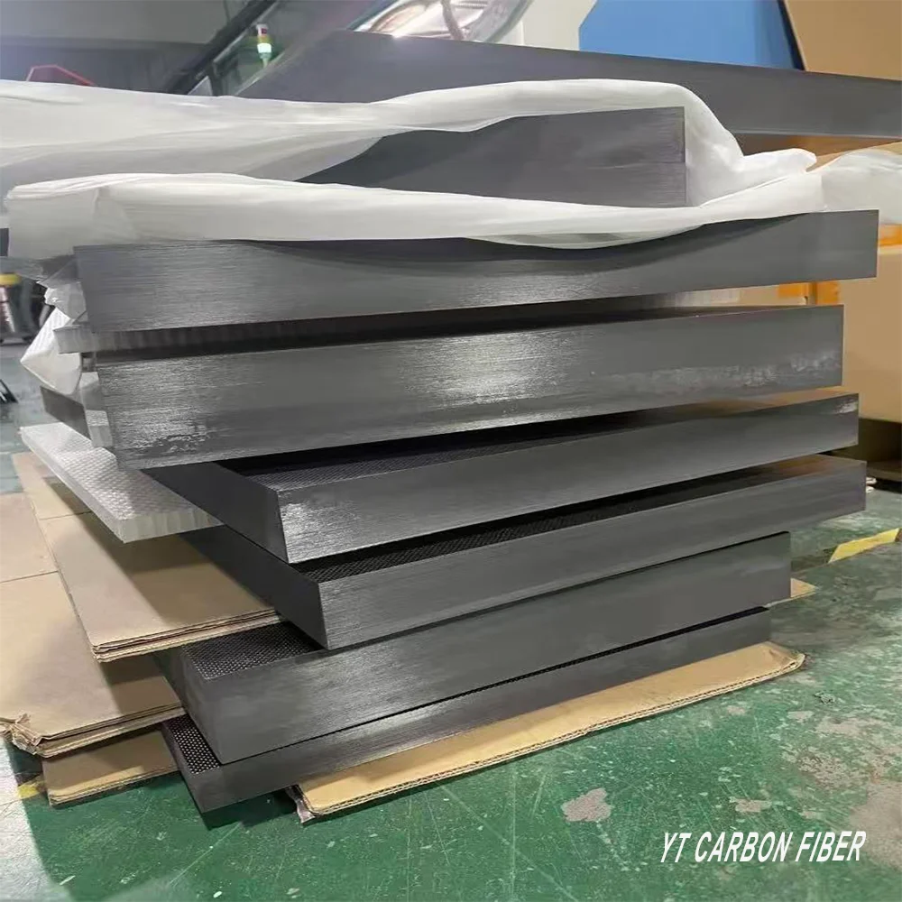 Extra thick carbon fiber plate 60mm matte finish side view