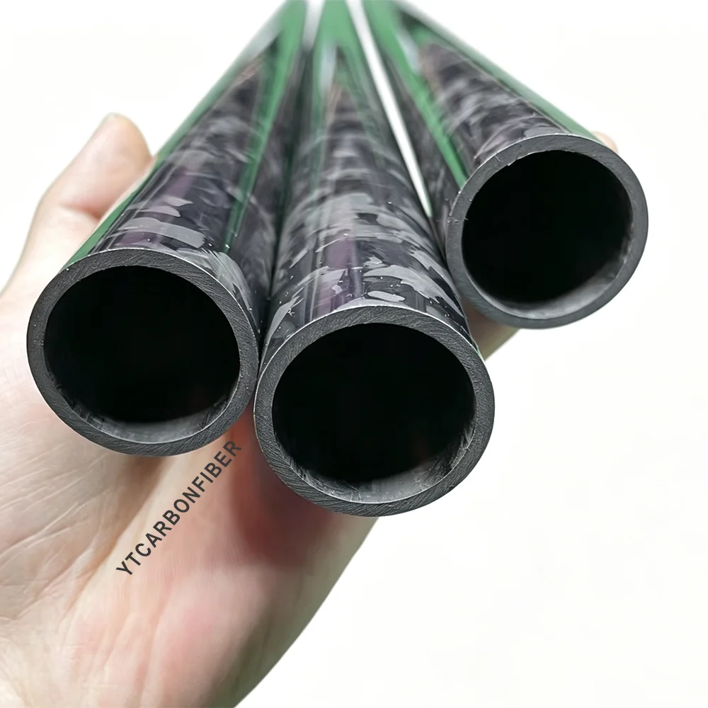 Cross section of forged carbon fiber tube showing wall thickness and hollow structure