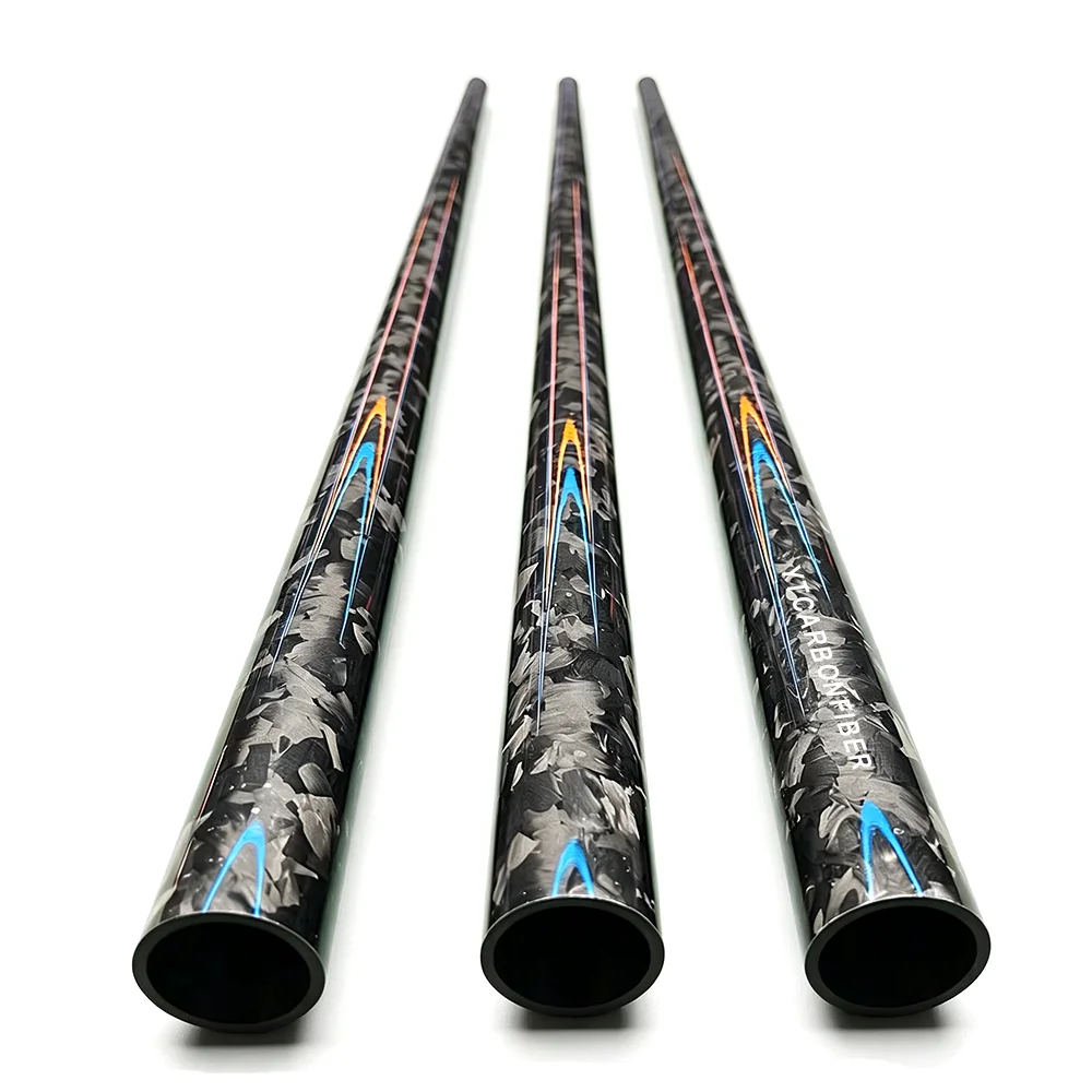 Forged carbon fiber tube with unique marbled surface pattern