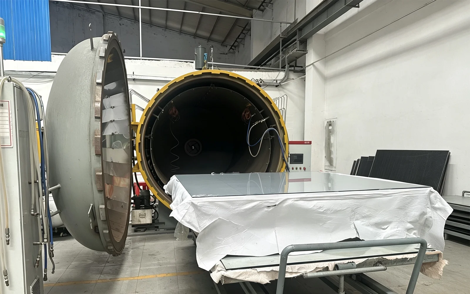 Carbon fiber sheet hot press production line at YTCarbon Shenzhen factory