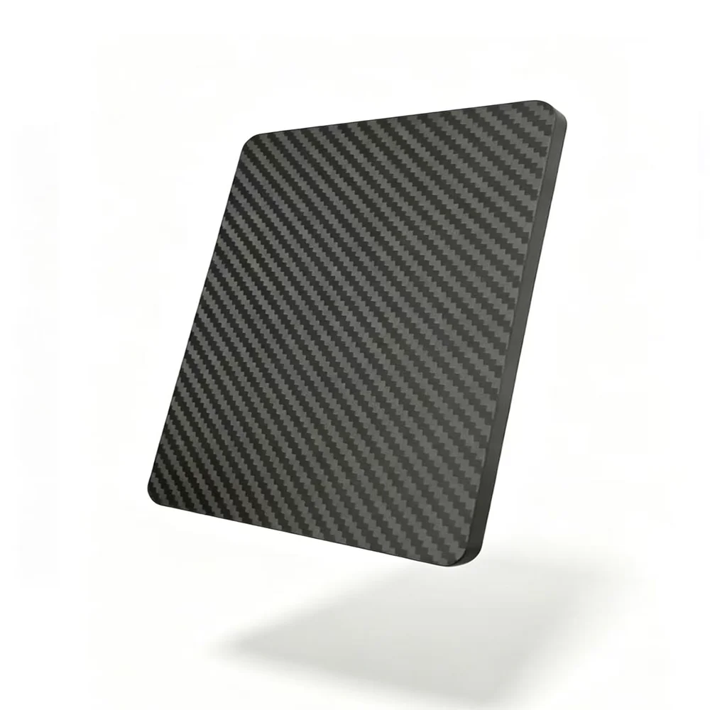 Carbon fiber sheet for robotics edge view showing thickness and layer structure