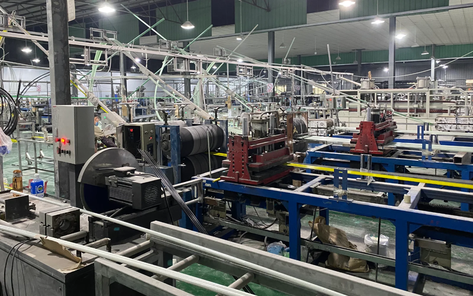 Carbon fiber tube roll wrapping and pultrusion production line