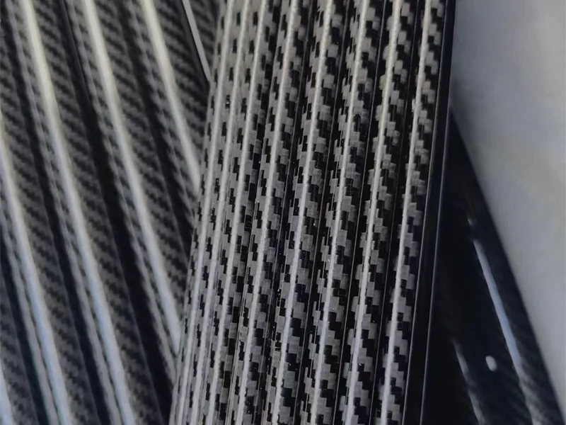 Cross-section of micro carbon fiber tube showing thin wall construction and concentricity