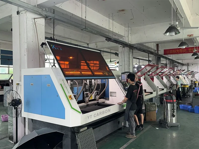 YTCarbon carbon fiber drone frame factory floor in Shenzhen China