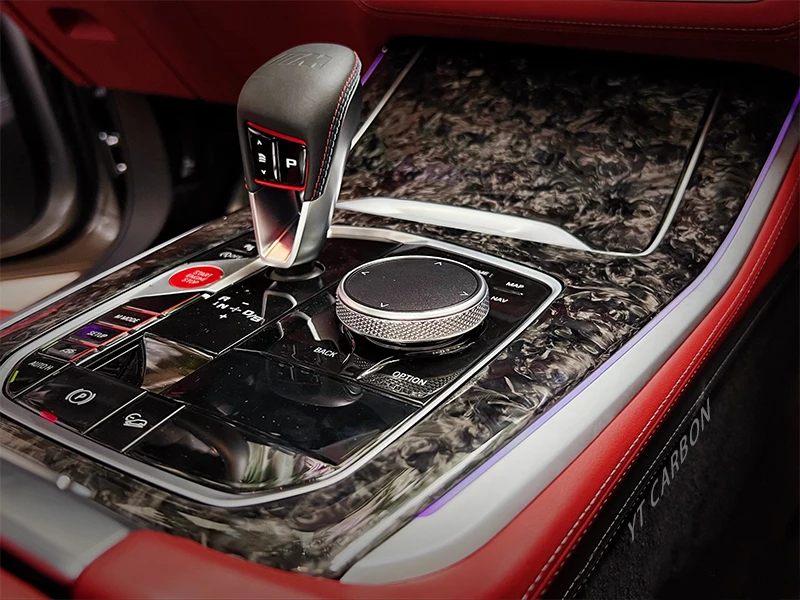 OEM replacement carbon fiber interior dashboard trims and console panels