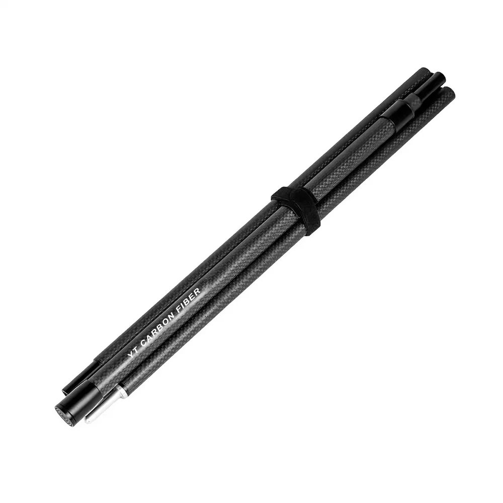 Close-up of carbon fiber tent pole ferrule joint connection