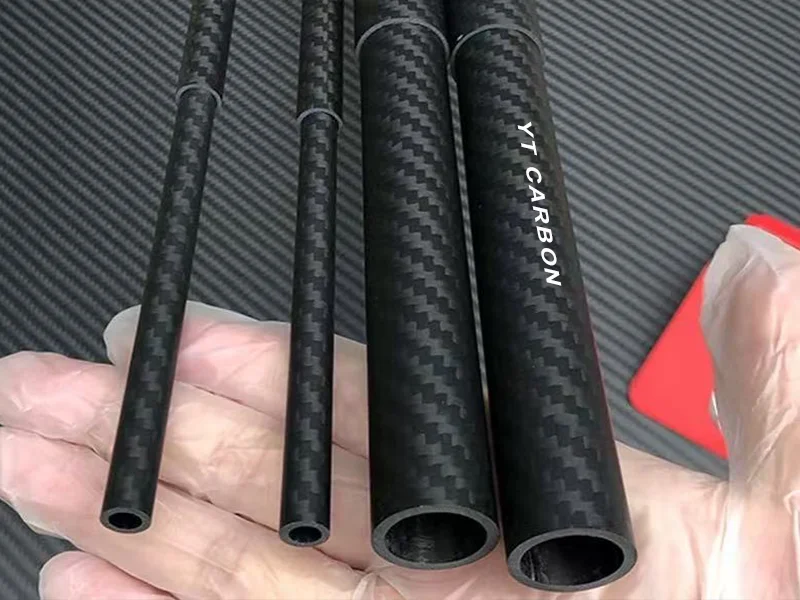 Pultruded carbon fiber tent pole cross section showing unidirectional fiber alignment