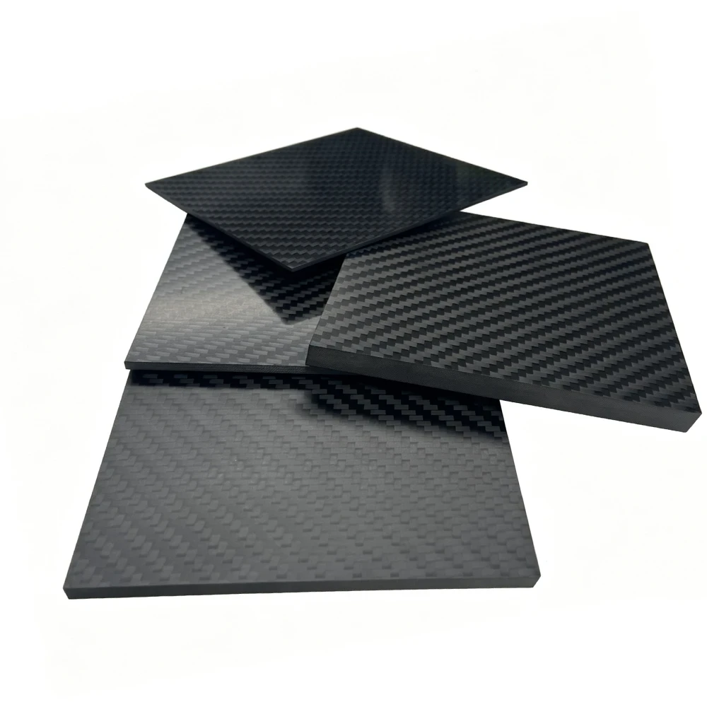 Fire resistant carbon fiber plate stack showing multiple thickness specifications