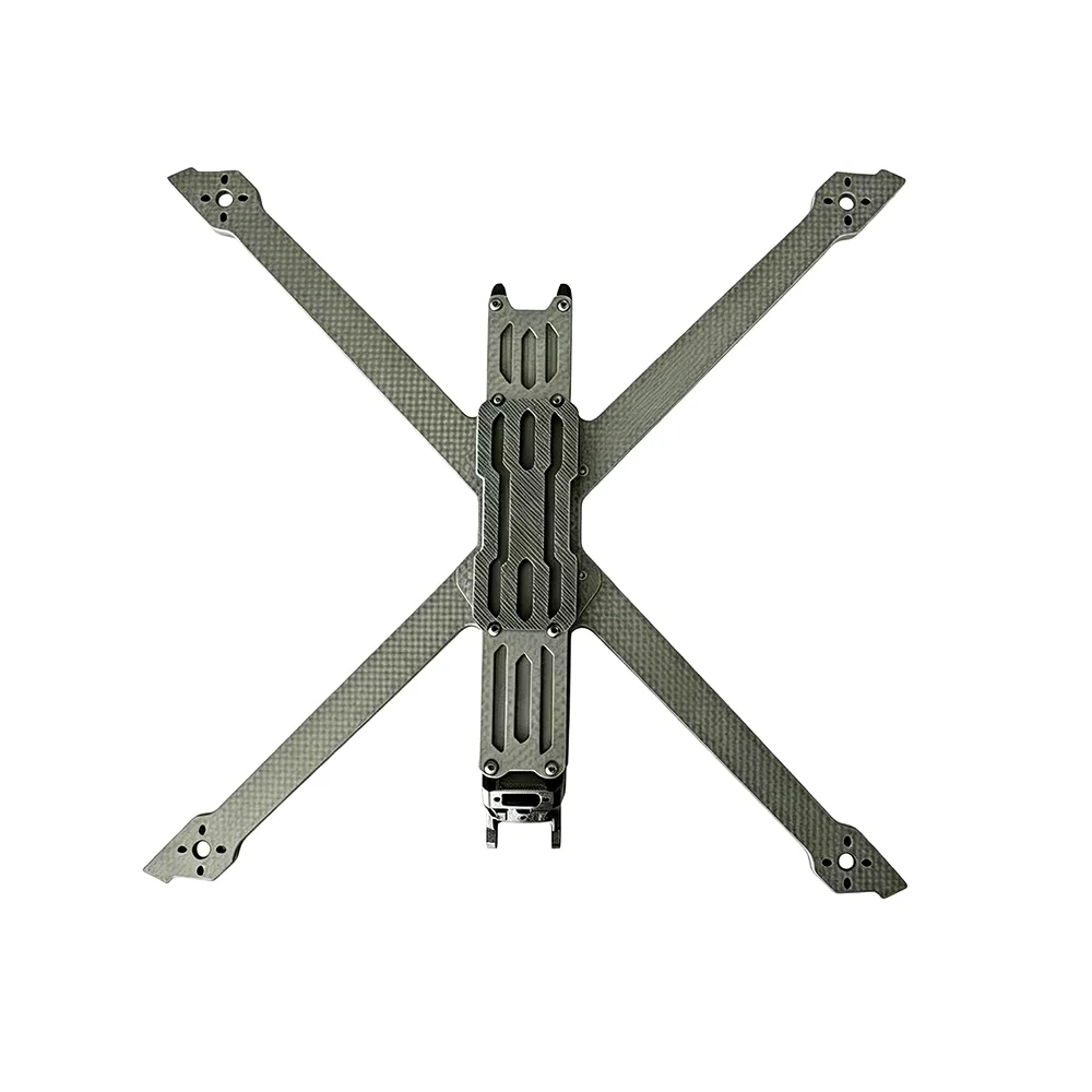 FX 10 inch FPV carbon fiber frame top view showing True-X geometry manufactured in China factory