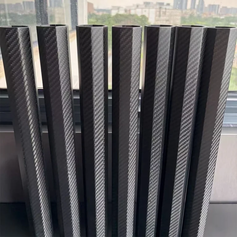 Anti-twist octagonal carbon fiber tube assembled with CNC aluminum motor mount clamp