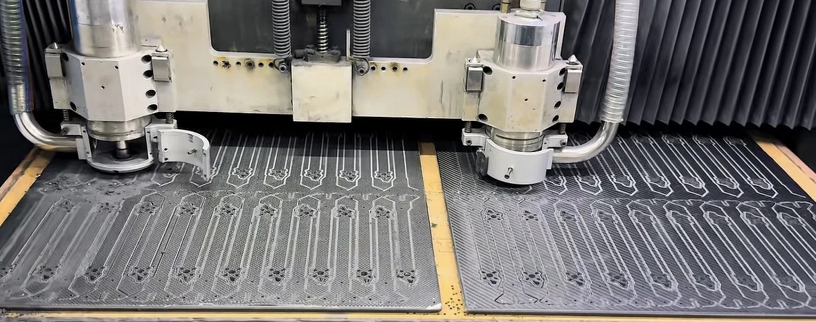 Diamond coated compression router bit delivering clean burr-free carbon fiber edges