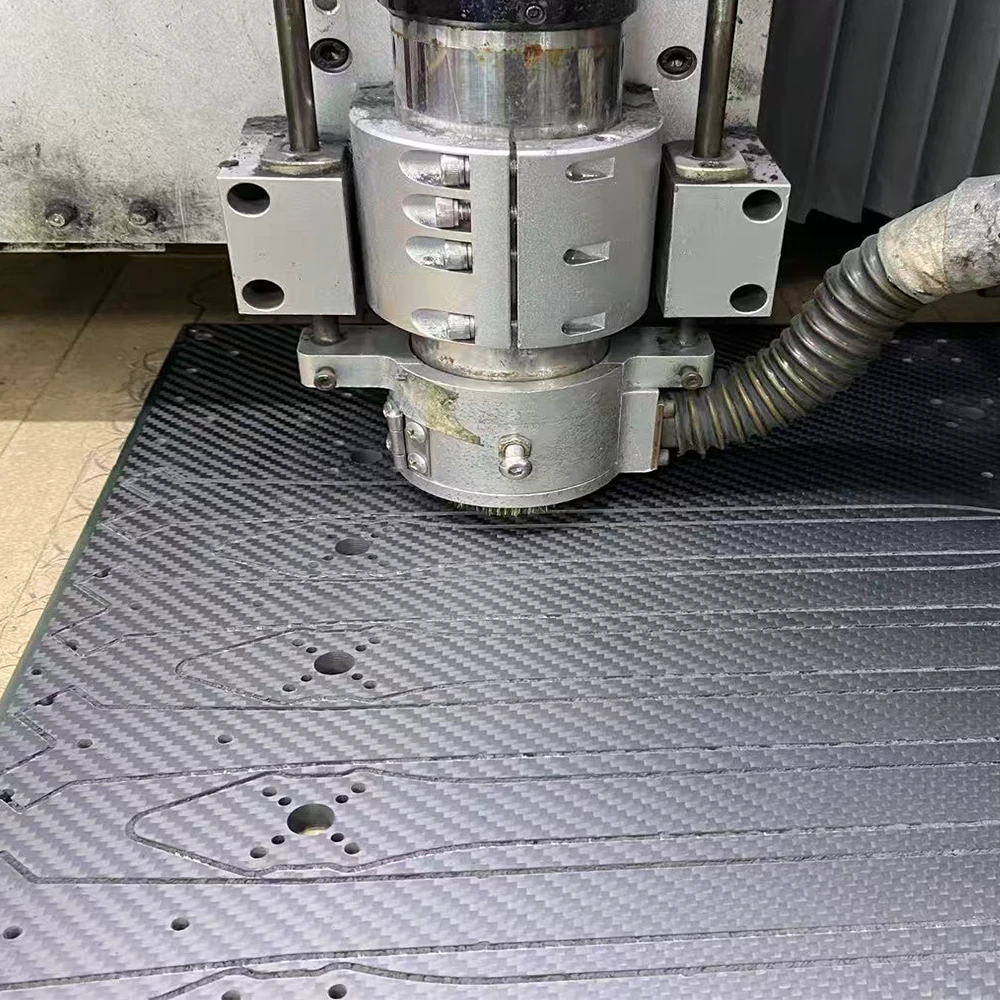 CNC machined high strength carbon fiber sheet with precision holes and profiles