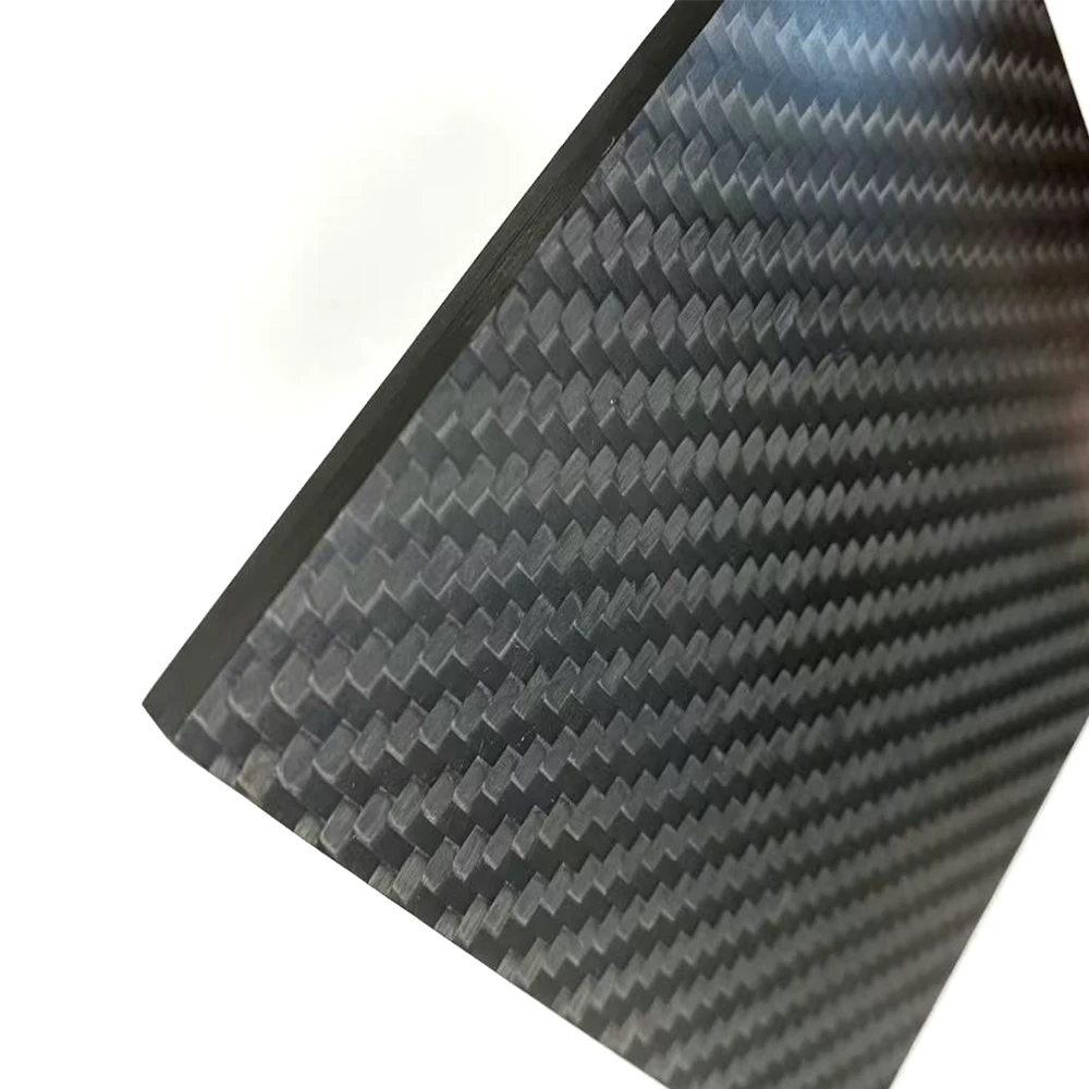 High strength carbon fiber sheets showing thickness and laminated edge details