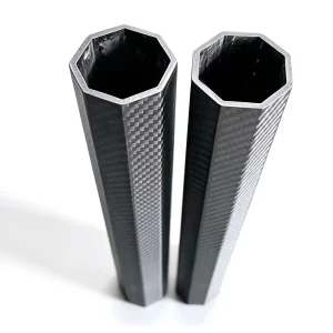Roll-wrapped octagonal carbon fiber tube 3K twill matte finish for drone arms