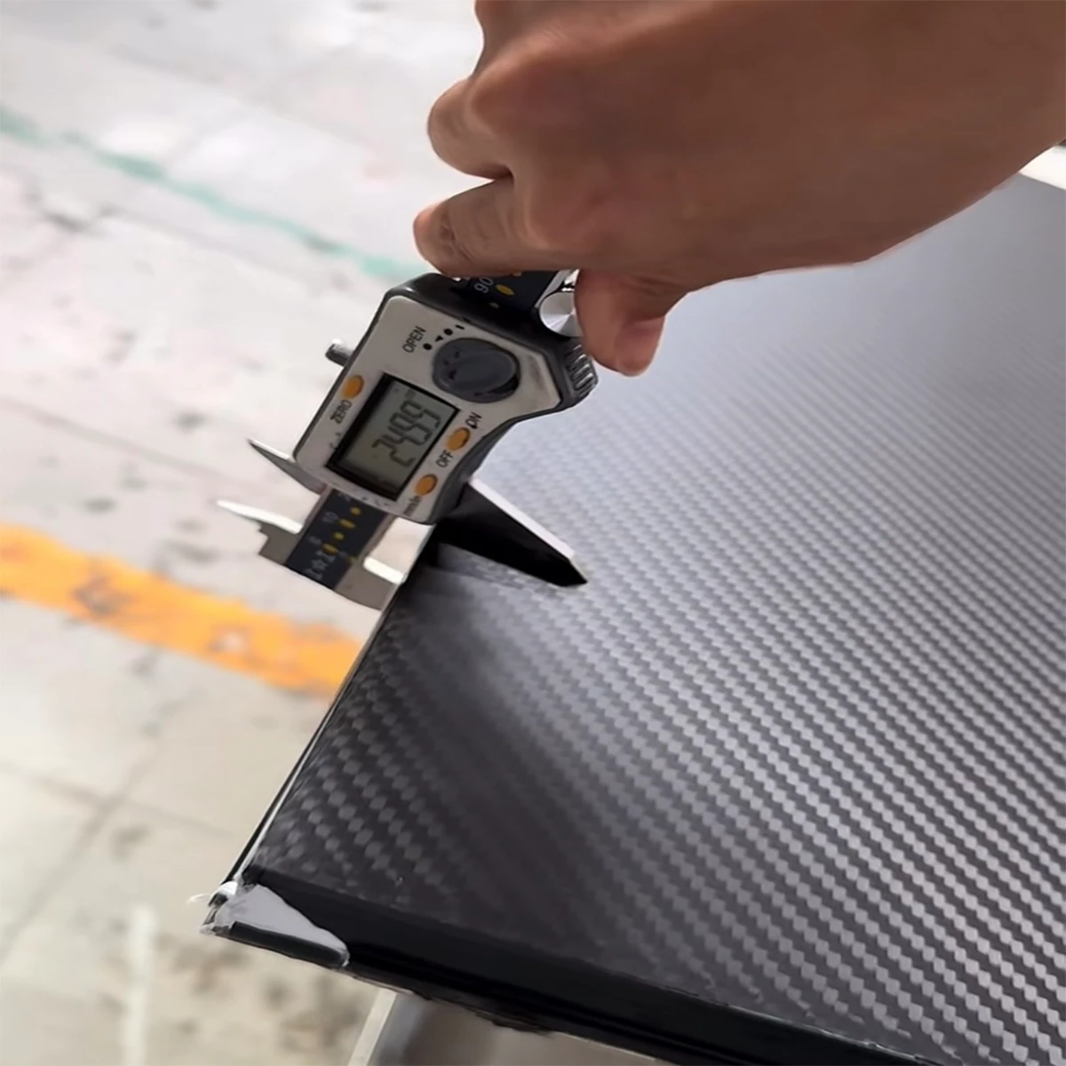 Thickness inspection of a carbon fiber sheet at YTCarbon