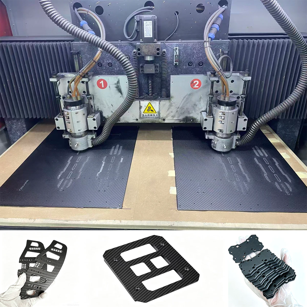CNC machined carbon fiber sheet parts made by YTCarbon