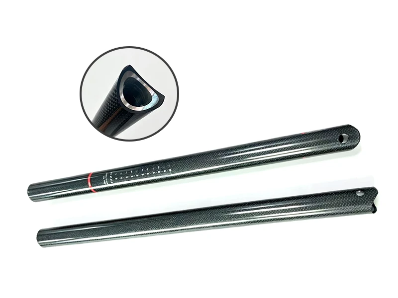 Ultra-deep piano mirror gloss clear coat on aerodynamic carbon fiber bicycle tubing